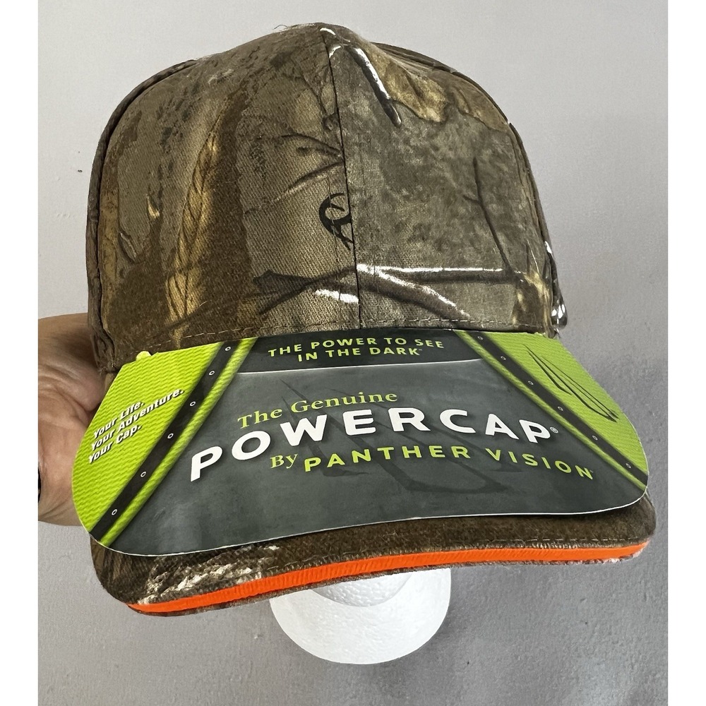 Panther Vision Powercap Realtree Camo Cap Hat 2 LED Lights Adjustable Lamp New